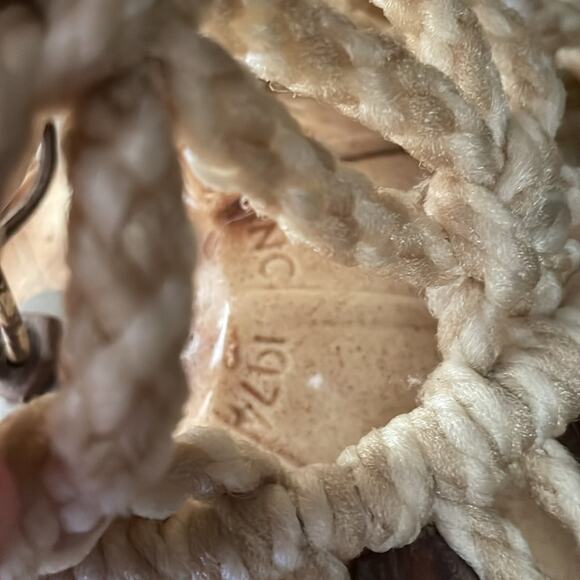 70s macrame ceramic tulip lamp - Picture 7 of 12